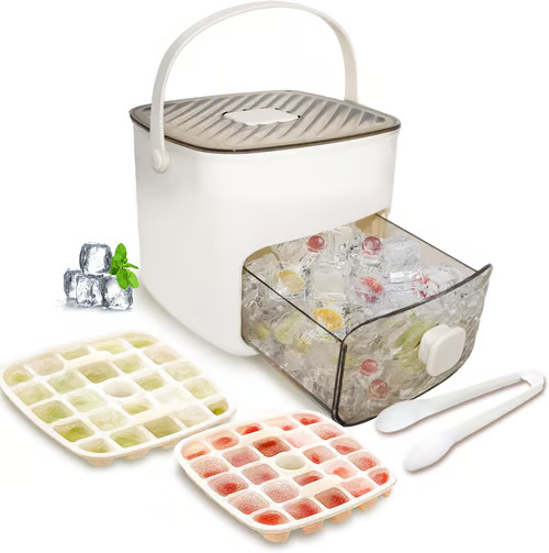 š§Portable Ice Maker with Lid and Storage Box (48 cubes).