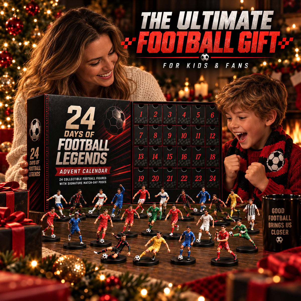 🎅50% Off Christmas Pre-Sale🔥 24 Days of Football Legends Advent Calendar | 24 Collectible Player Figures
