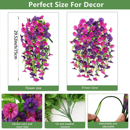 🌺 UV Resistant Hanging Artificial Morning Glory Vine 💖