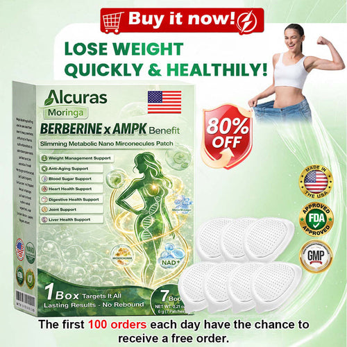 🔥Alcuras® Moringa × Berberine × AMPK 8-Benefit Slimming & Metabolic Nano Microneedle Patch 🇺🇸  Just once a day · Visible changes in 7 days  ✅ For obesity, loose skin, diabetes, sleep apnea, joint issues, and more
