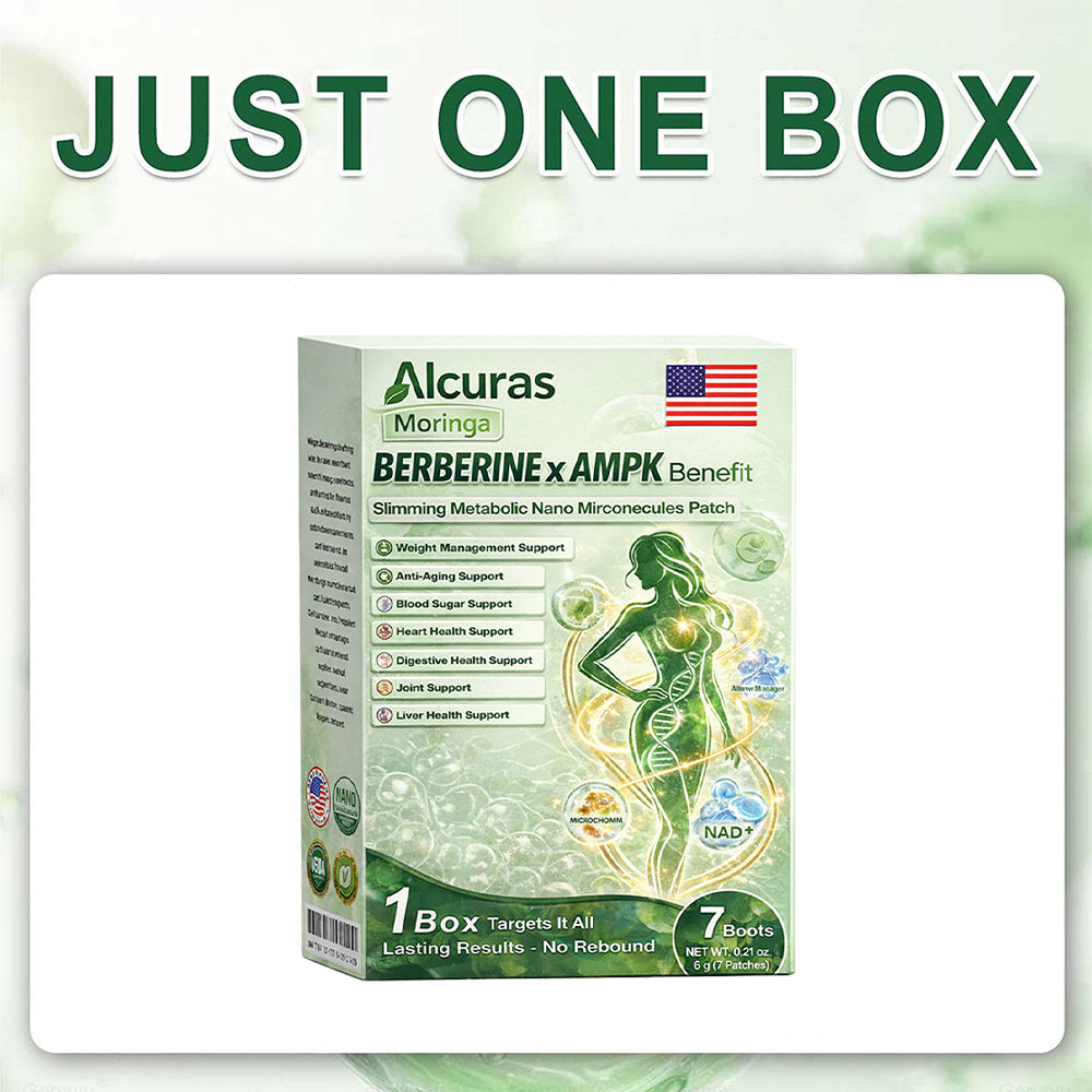 🔥Alcuras® Moringa × Berberine × AMPK 8-Benefit Slimming & Metabolic Nano Microneedle Patch 🇺🇸  Just once a day · Visible changes in 7 days  ✅ For obesity, loose skin, diabetes, sleep apnea, joint issues, and more
