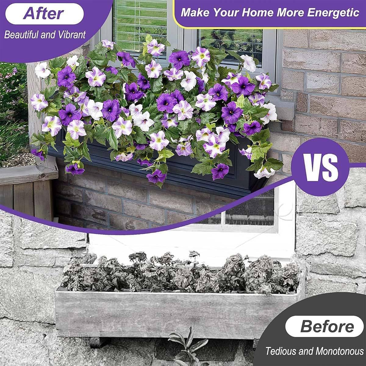 Artificial Fake Petunia Flowersfor Outdoor Decoration (2Pcs)