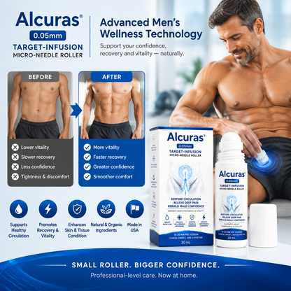 Alcuras™ 0.05mm Target-Infusion Micro-Needle Roller — Restores Tissue Health, Enhances Rigidity & Stamina, Relieves Muscle & Joint Discomfort