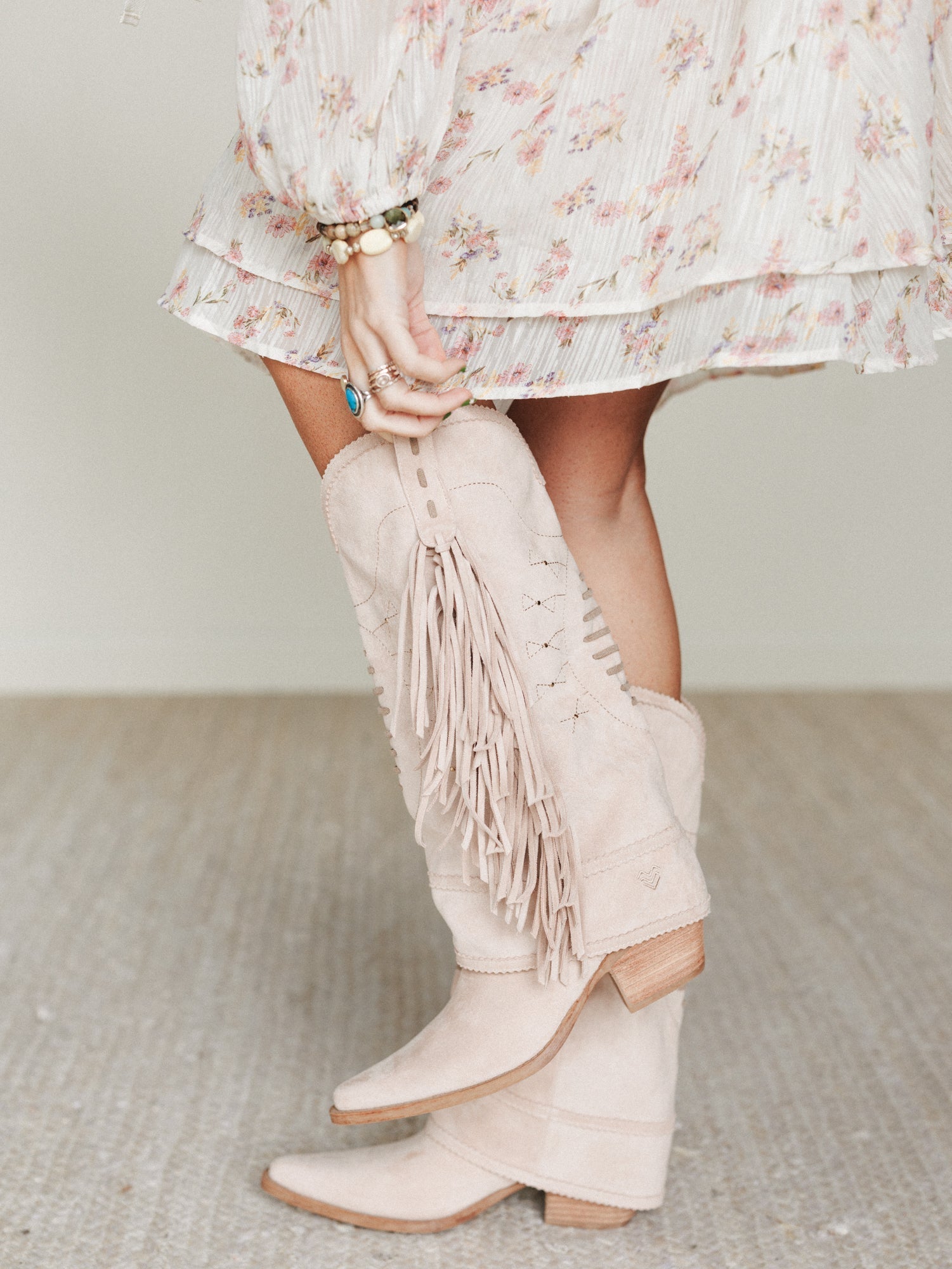Bami Fringe Boot - Light Pink