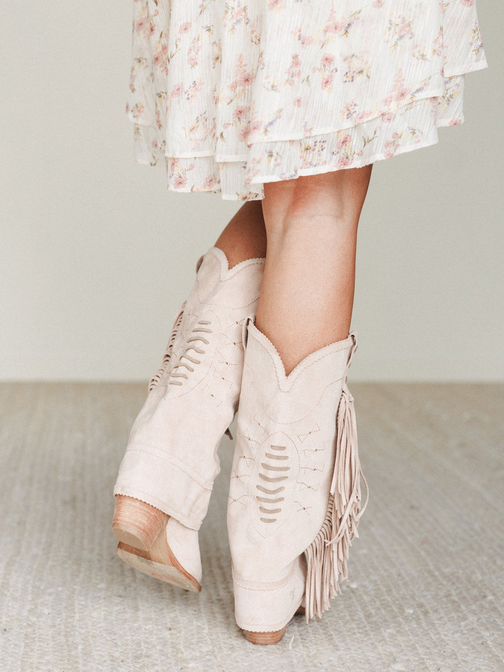 Bami Fringe Boot - Light Pink