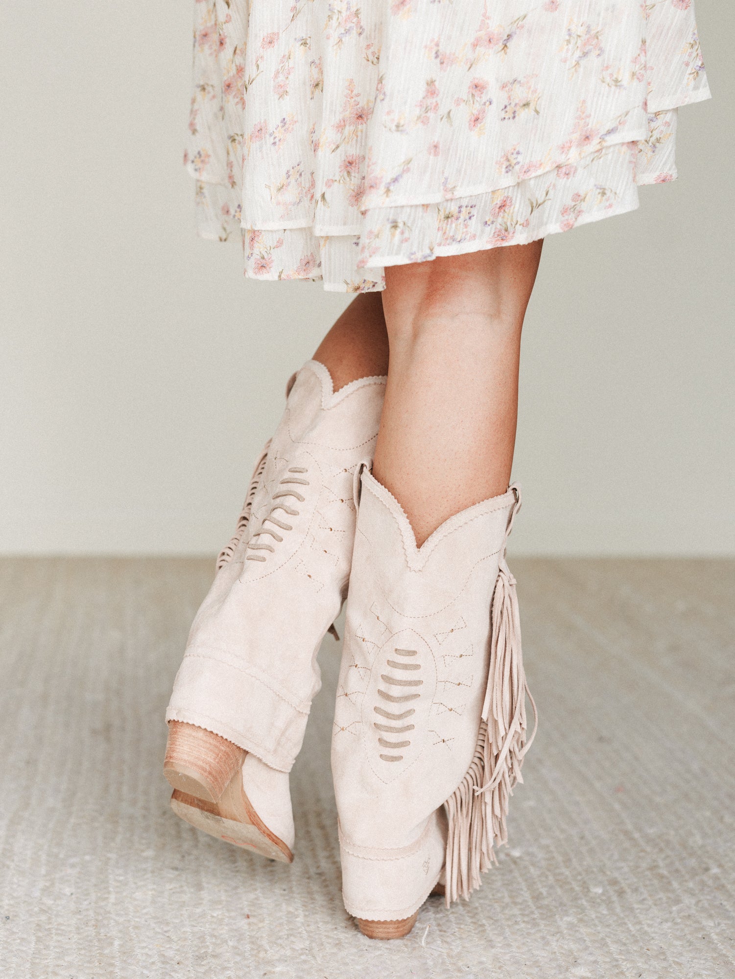 Bami Fringe Boot - Light Pink