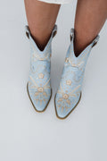 Dolly Embroidered Cowboy Boot - Blue