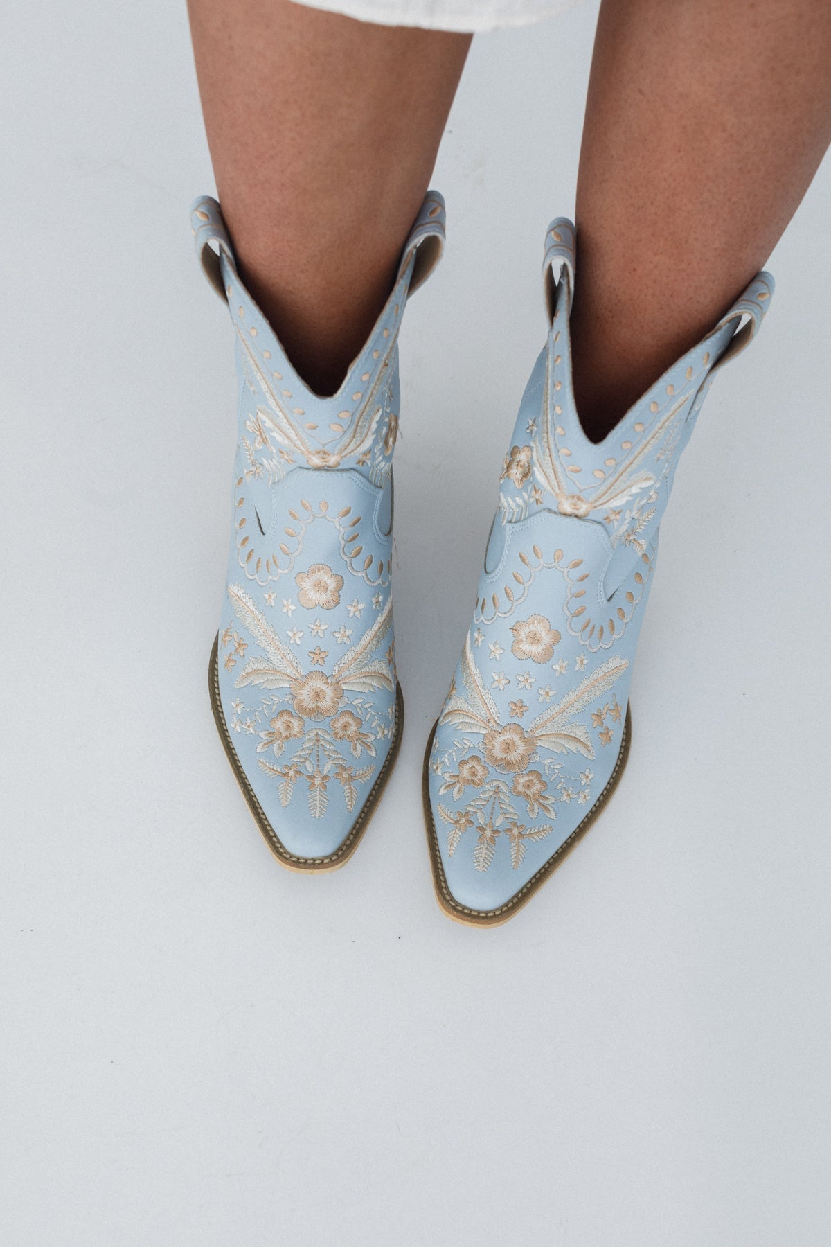 Dolly Embroidered Cowboy Boot - Blue