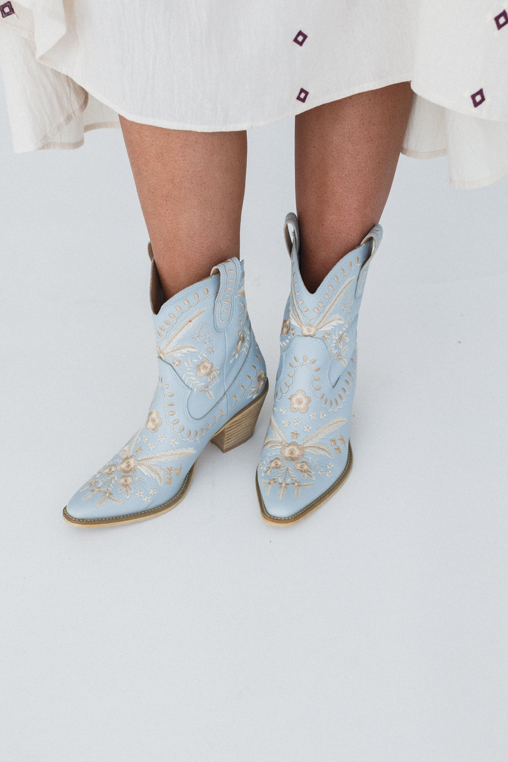 Dolly Embroidered Cowboy Boot - Blue