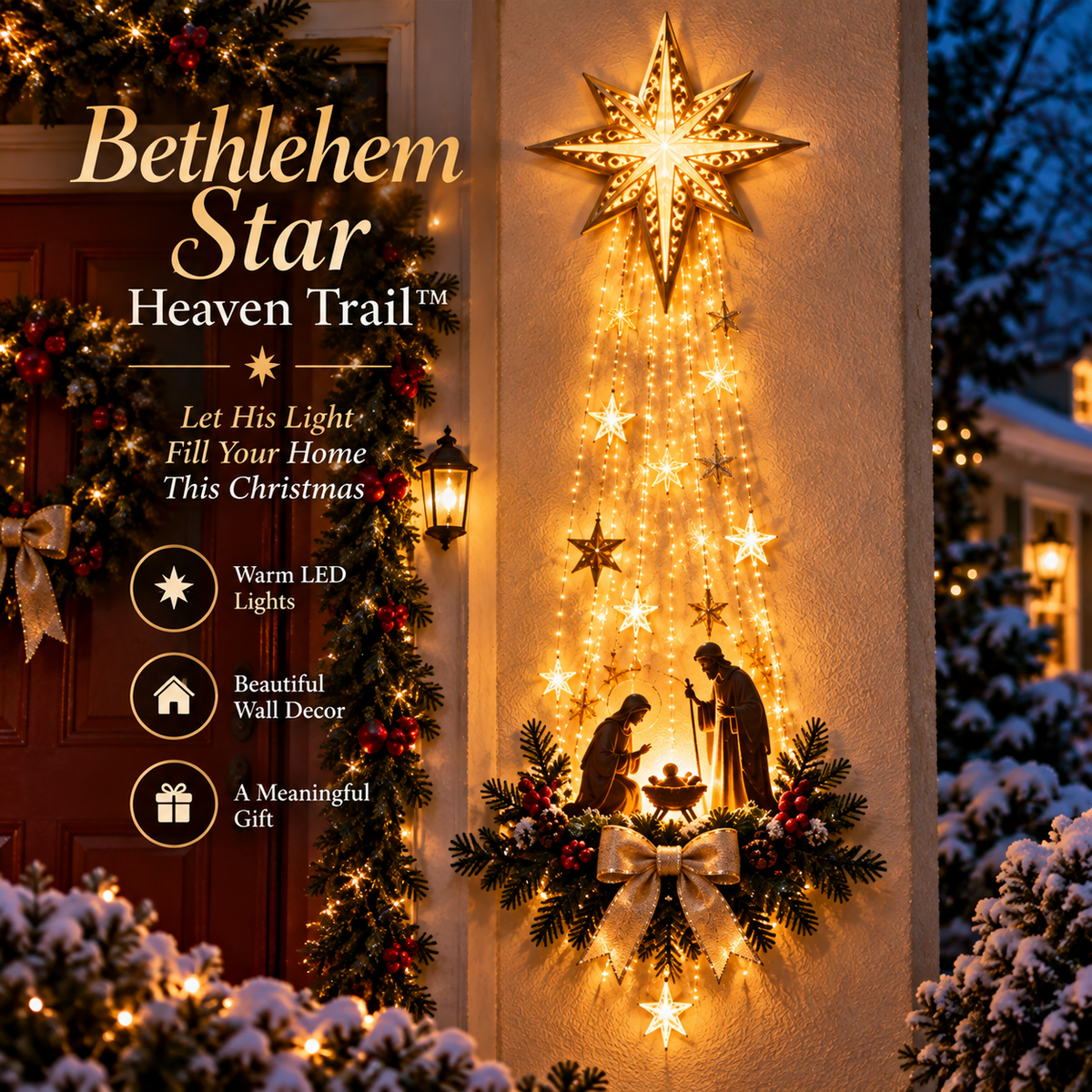 ✨ 50% OFF Nativity Wall Light — Warm Golden Glow for a Meaningful Christmas