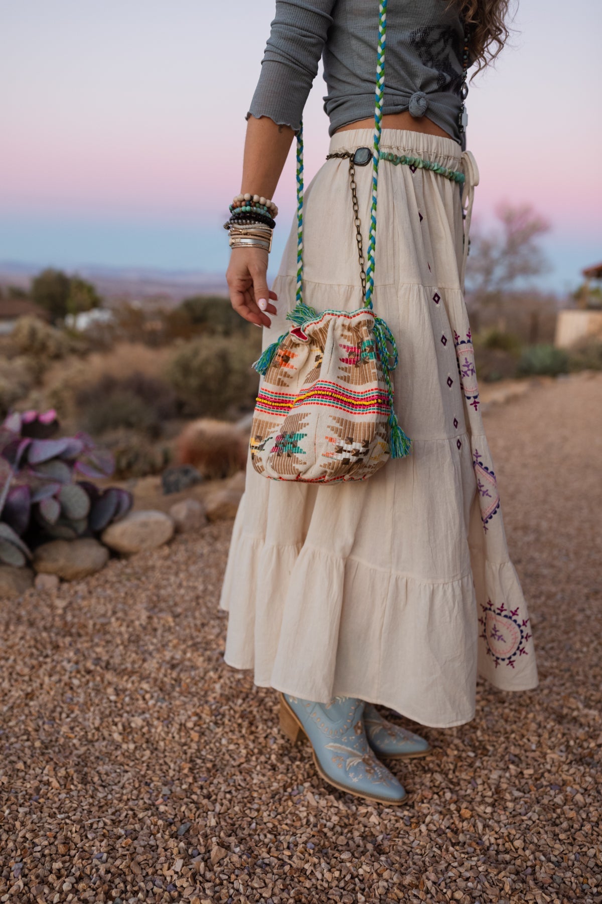 Dolly Embroidered Cowboy Boot - Blue
