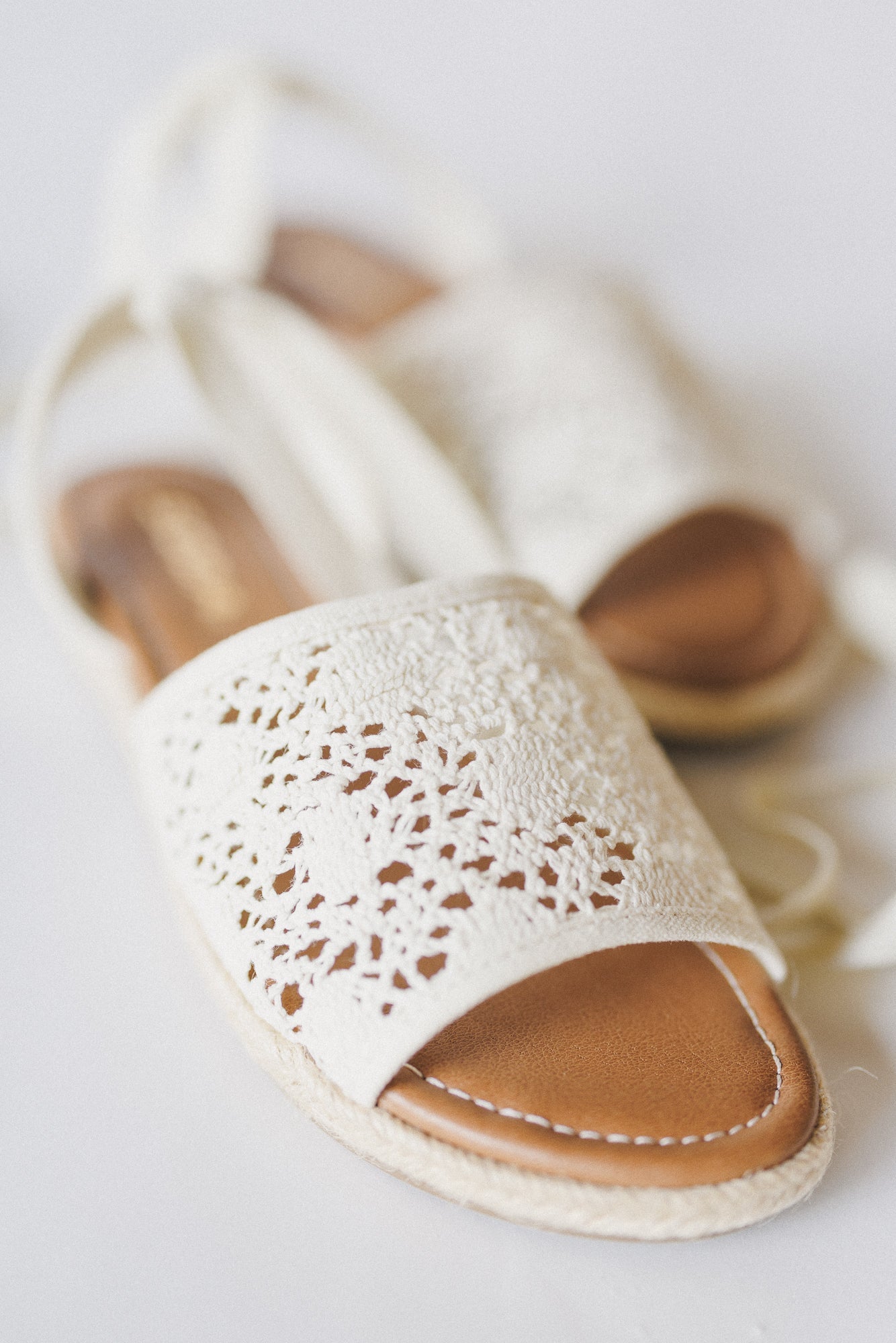 Naya Crochet Sandals - Beige