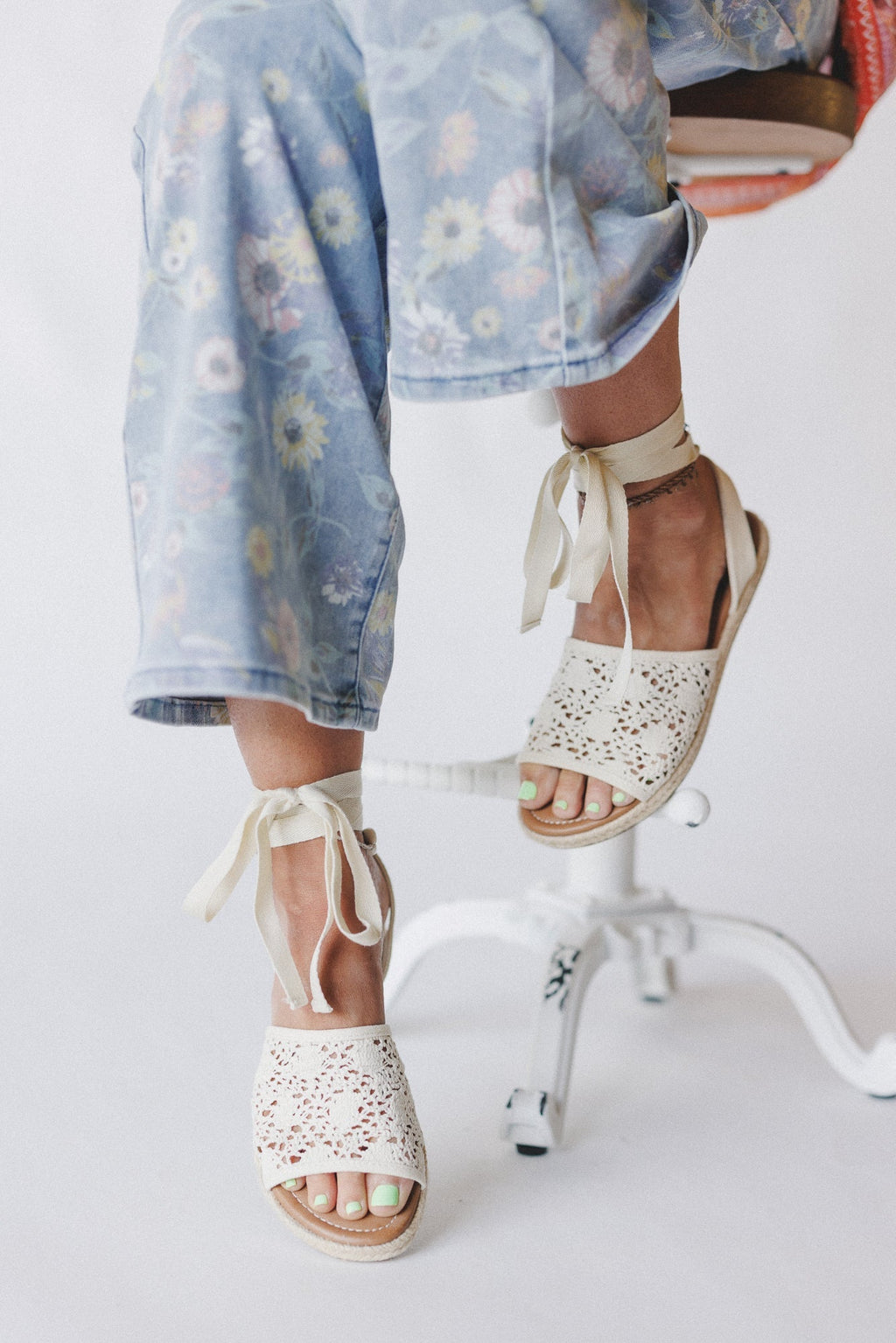 Naya Crochet Sandals - Beige