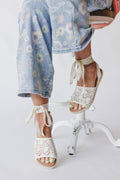 Naya Crochet Sandals - Beige