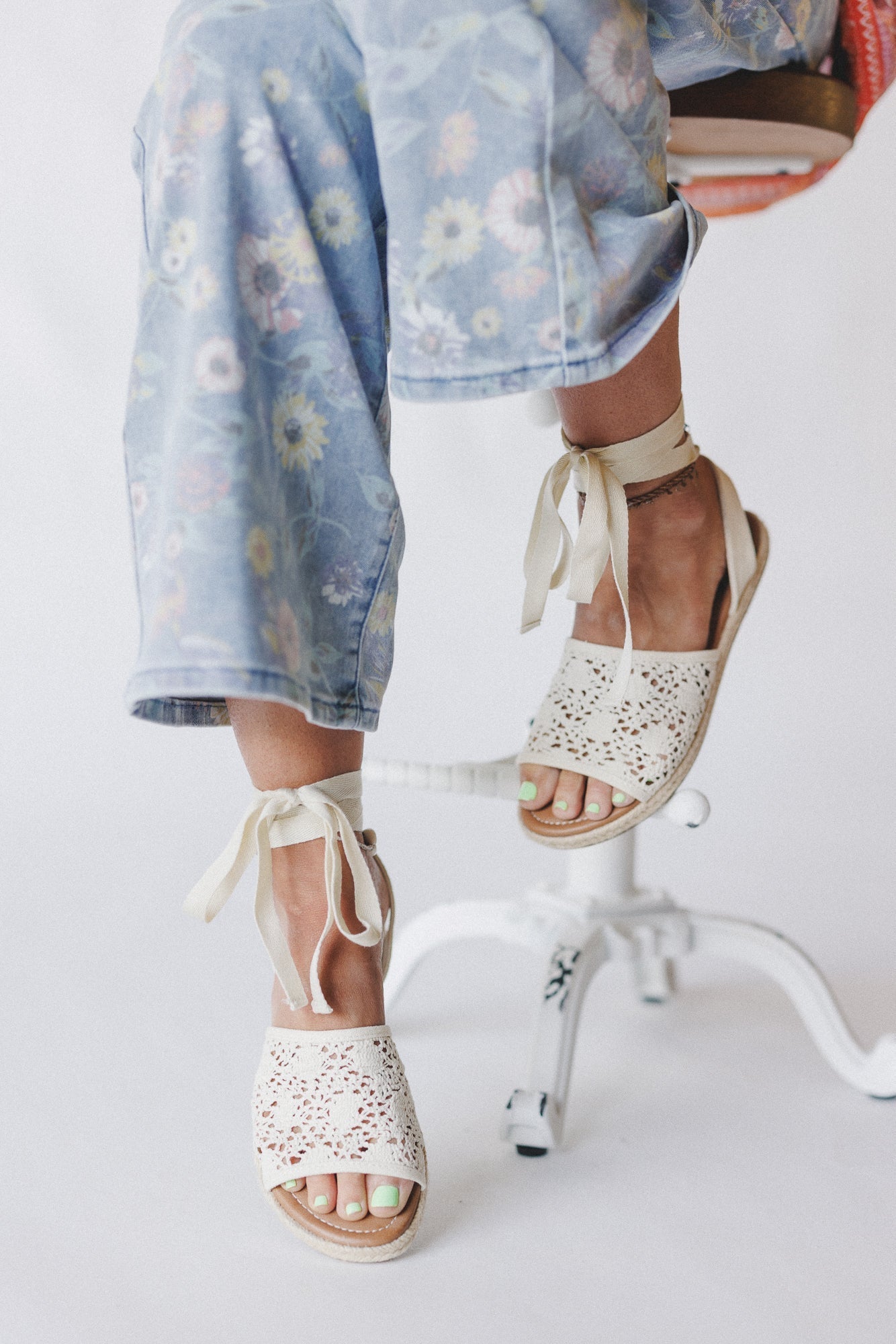 Naya Crochet Sandals - Beige