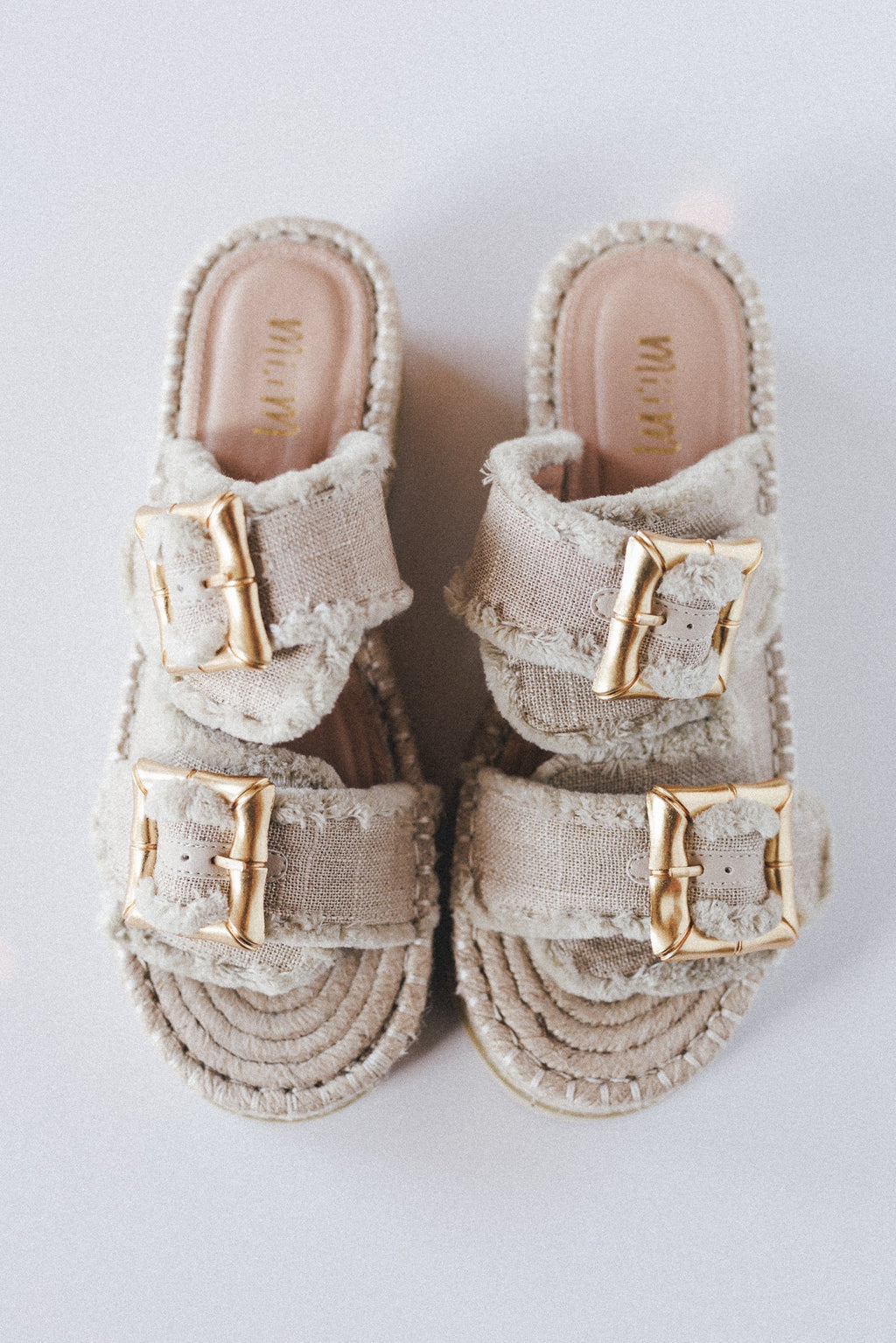 Beachside Soul Square Buckle Sandals - Beige