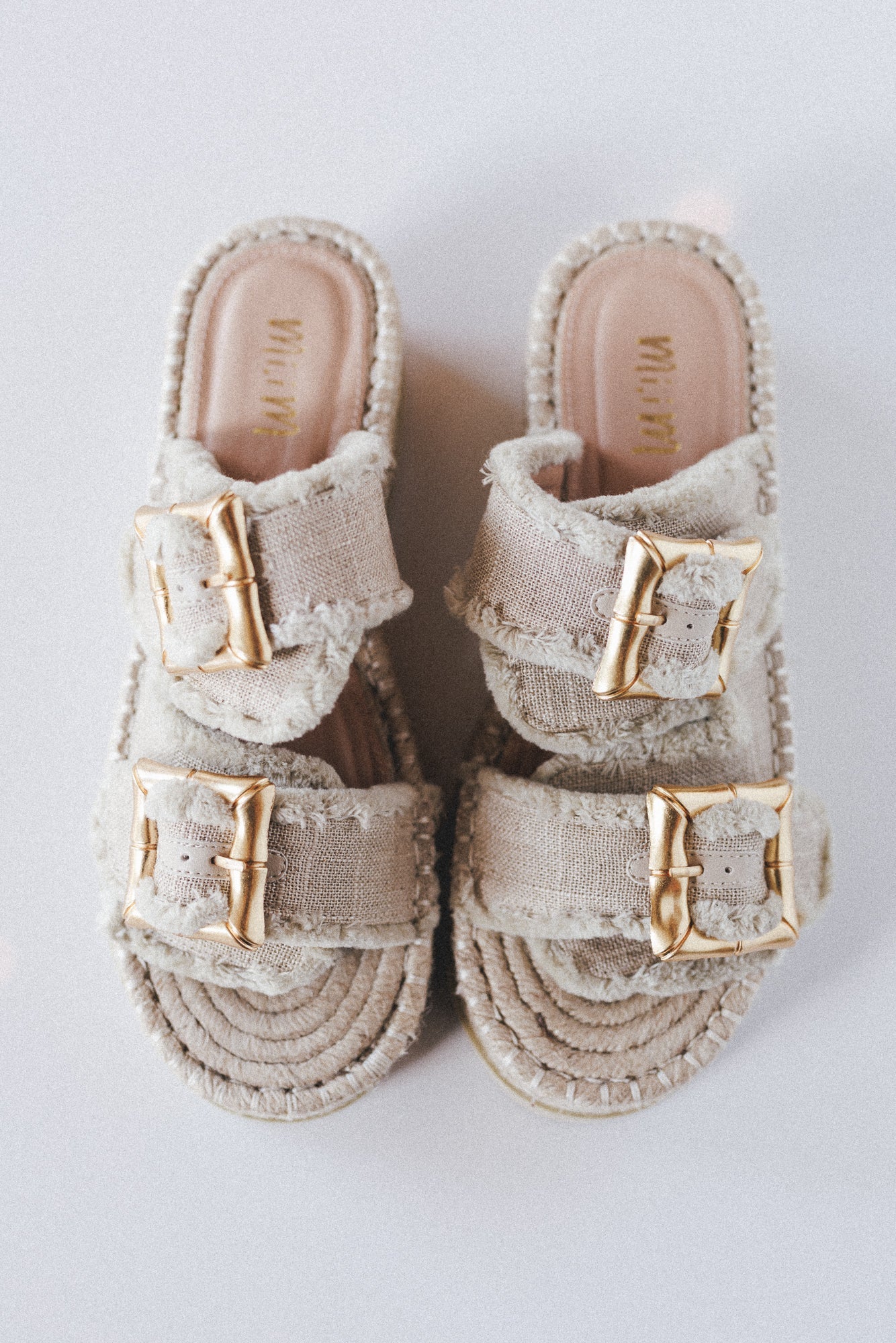 Beachside Soul Square Buckle Sandals - Beige