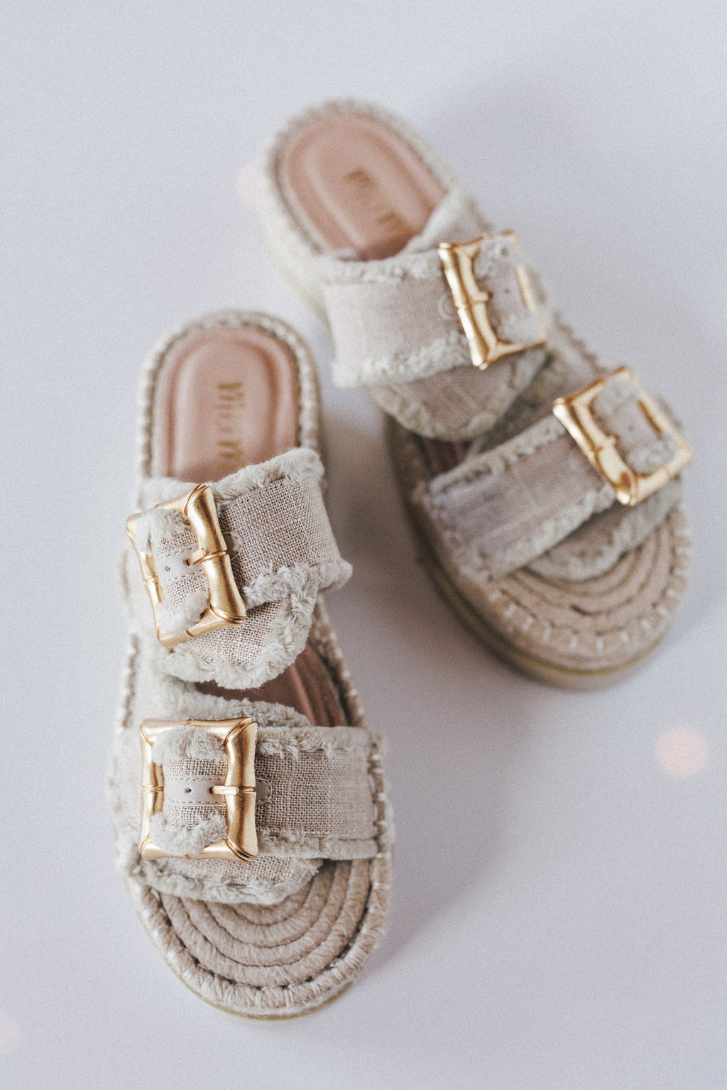 Beachside Soul Square Buckle Sandals - Beige