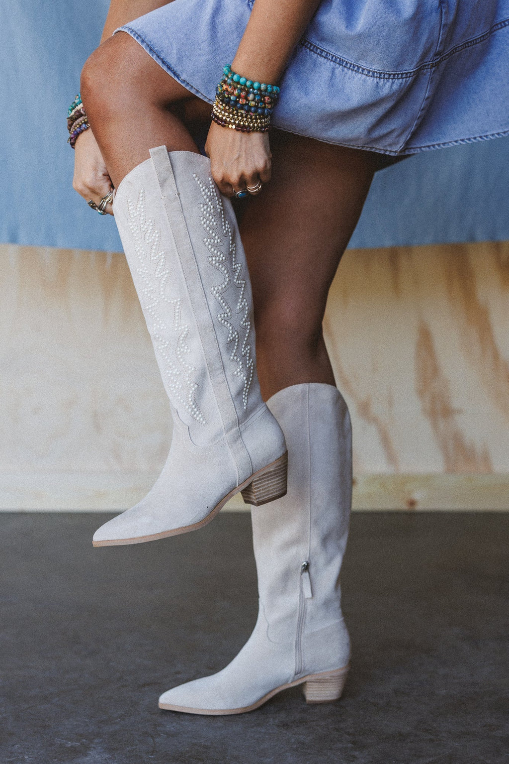 Desert Pearl Western Boots - Off White