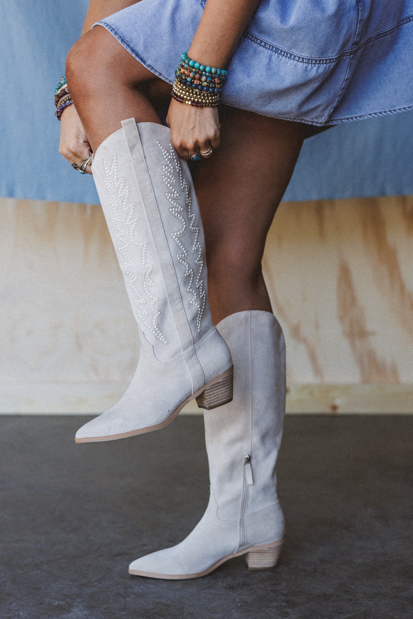 Desert Pearl Western Boots - Off White