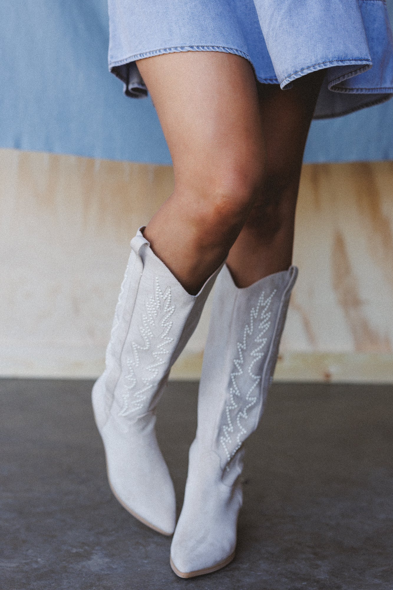 Desert Pearl Western Boots - Off White