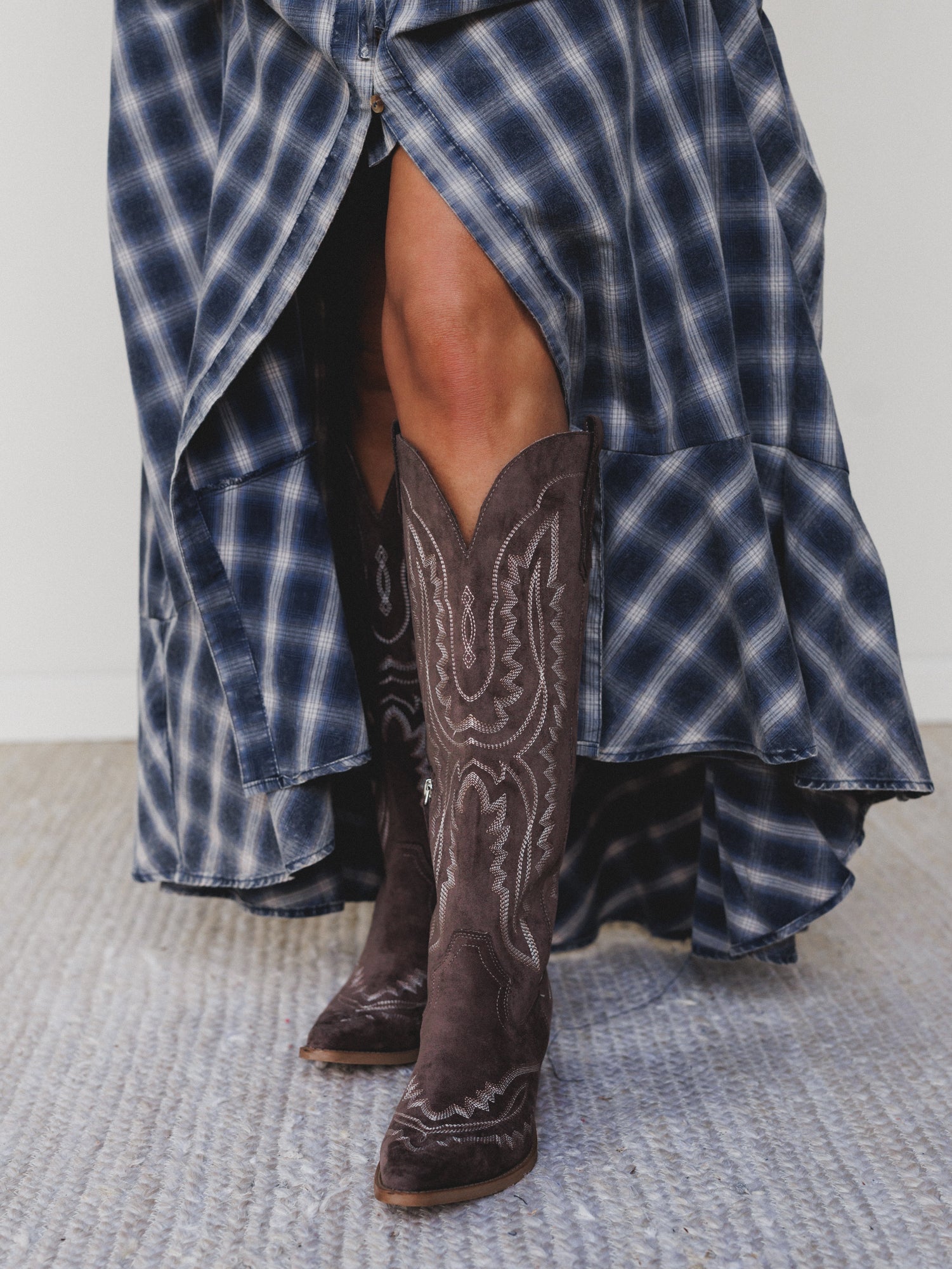 Tess Western Boots - Dark Brown