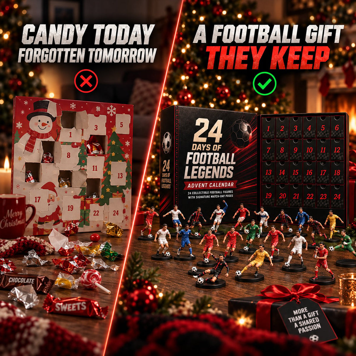 🎅50% Off Christmas Pre-Sale🔥 24 Days of Football Legends Advent Calendar | 24 Collectible Player Figures