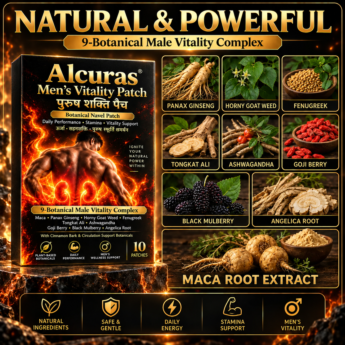 Alcuras® Men's Vitality Patch 🔥Achieve a long-lasting, firm, and strong erection at any age.