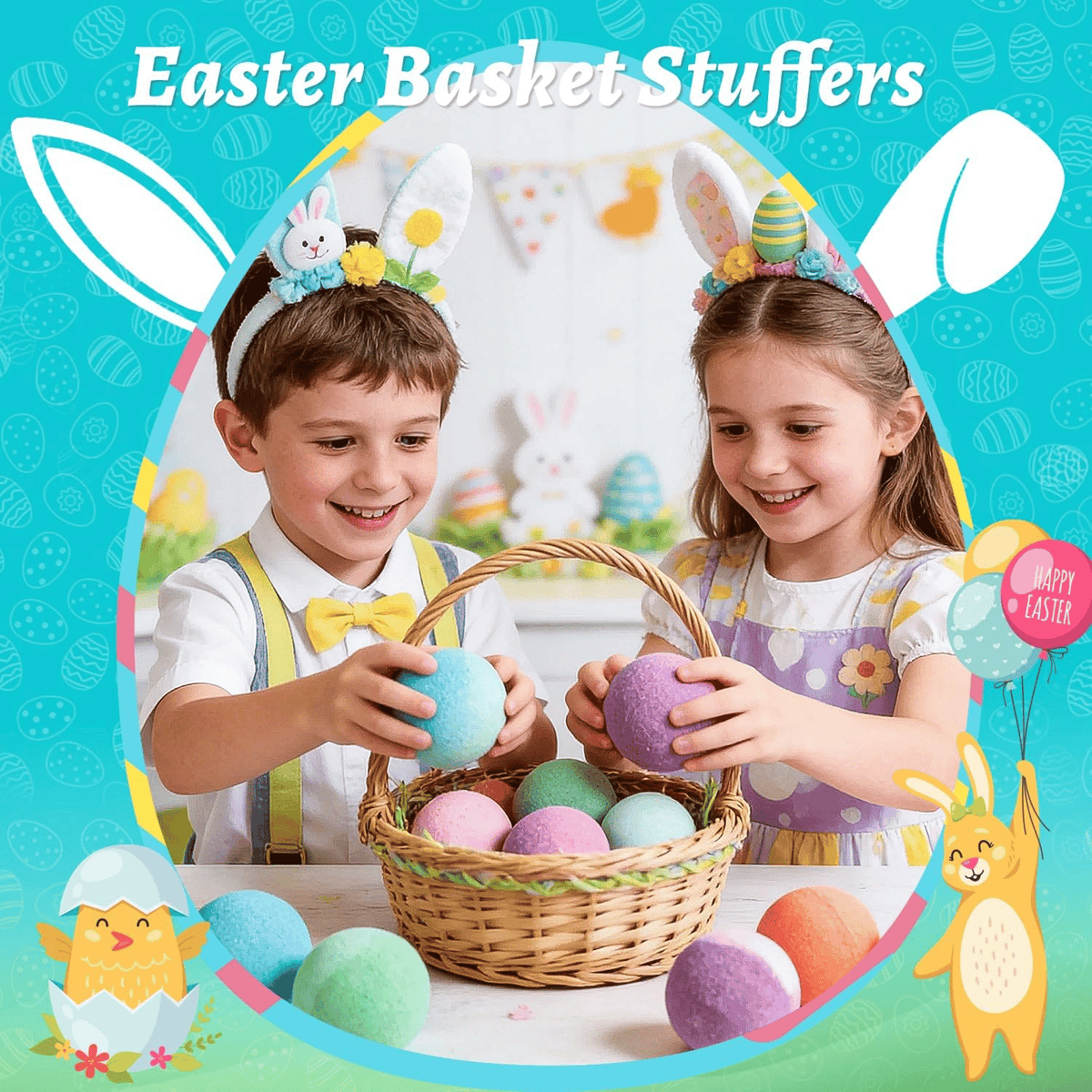 🛁 Natural Bath Bombs for Kids with Mega Bubbles & Surprise Inside 🥚✨