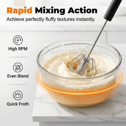 Stainless Steel Hand Egg Beater | Effortless Whisking – No Batter Splatter, Dishwasher Safe & Built to Last