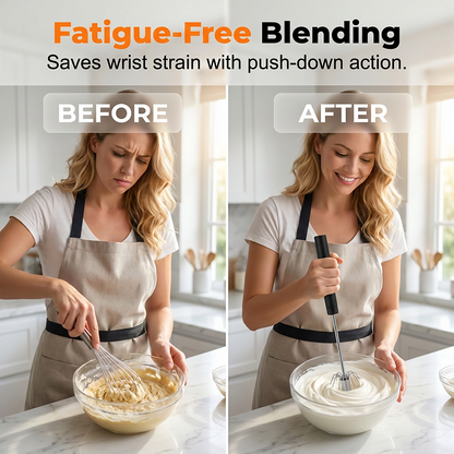 Stainless Steel Hand Egg Beater | Effortless Whisking – No Batter Splatter, Dishwasher Safe & Built to Last