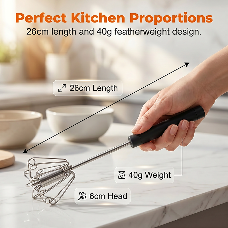 Stainless Steel Hand Egg Beater | Effortless Whisking – No Batter Splatter, Dishwasher Safe & Built to Last